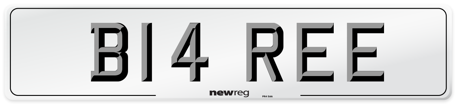 B14 REE Number Plate from New Reg